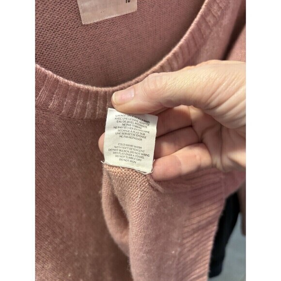 :ldb LDB Cachemire Nom Masc La Science Des Fils Cashmere Sweater Pink Large - Picture 5 of 8